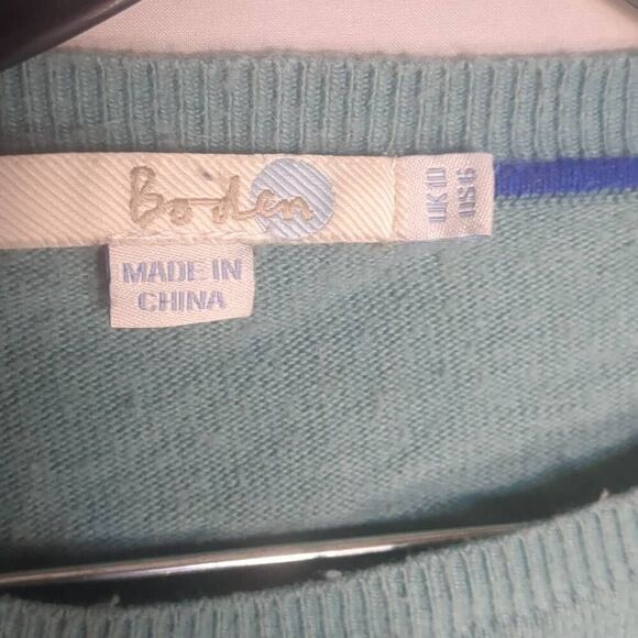 Boden Hummingbird Light Blue Sweater Cashmere Blend Small 6 - Picture 3 of 8